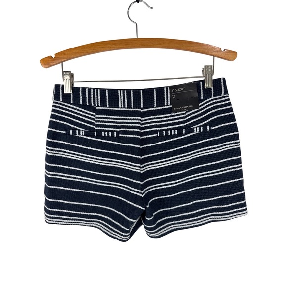 Banana Republic Womens Shorts Size 2 Striped Sailor Button High Waist - Picture 3 of 13